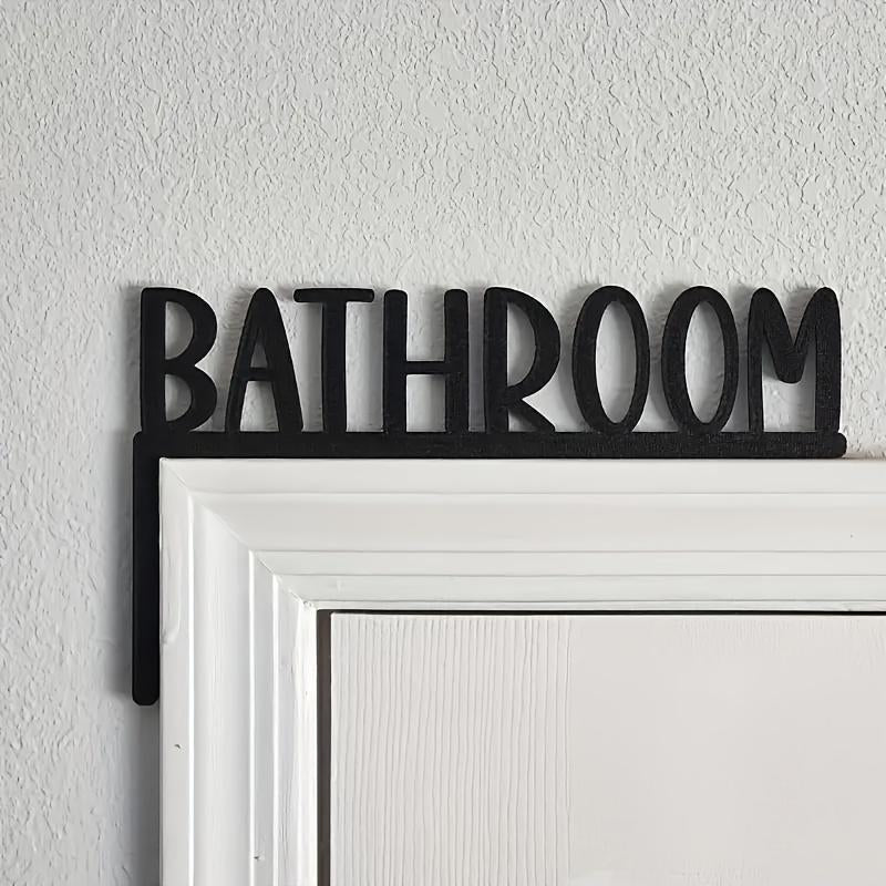 Bathroom Letter Pattern Wall Hanging Sign, Modern Simple Wall Decor, Wall Hanging Decor for Home Bathroom, Farmhouse Bathroom Door above Sign, Hangable