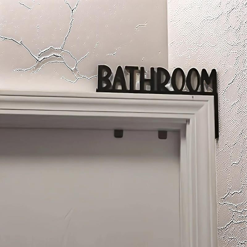 Bathroom Letter Pattern Wall Hanging Sign, Modern Simple Wall Decor, Wall Hanging Decor for Home Bathroom, Farmhouse Bathroom Door above Sign, Hangable