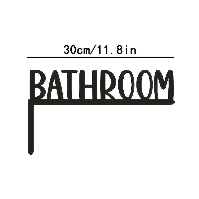 Bathroom Letter Pattern Wall Hanging Sign, Modern Simple Wall Decor, Wall Hanging Decor for Home Bathroom, Farmhouse Bathroom Door above Sign, Hangable