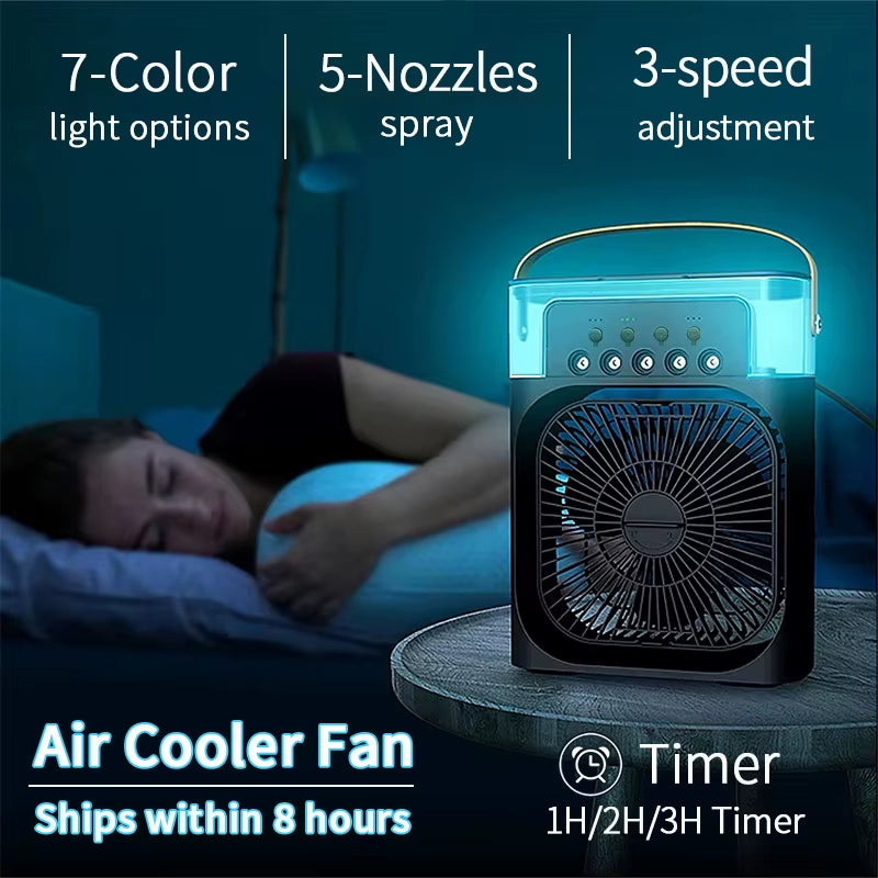 Experience Ultimate Comfort with the 3-in-1 Portable Air Cooler, Fan, and Humidifier with LED Night Light