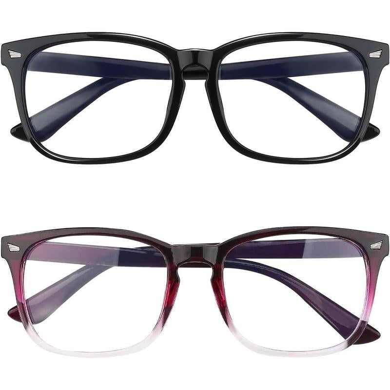 Blue Light Blocking Glasses, 2 Pack Blue Light Glasses Men, Blue Light Glasses Women Eyeglasses Bluelight Eyestrain