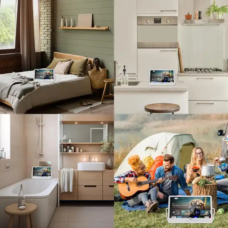 SYLVOX 15.6'' Portable Smart TV 12 Volt Television, 10000Mah Battery Powered IP66 Waterproof Dual Speakers Wireless Wifi 300Nits Small Outdoor Tvs, for RV Camping Pool Bathroom Kitchen Bedroom